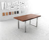 Dining Table Olympus Live Edge Acacia Wood Brown Square Frame Slim Steel 140-300cm