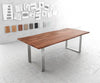 Dining Table Olympus Live Edge Acacia Wood Brown Square Frame Slim Steel 140-300cm