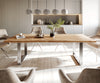 Dining Table Olympus Live Edge 240cm Acacia Wood Natural Square Frame Slim Steel 35mm Top