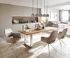 Dining Table Olympus Live Edge 240cm Acacia Wood Natural Square Frame Slim Steel 35mm Top