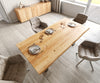Dining Table Olympus Live Edge 200cm Oak Wood Natural Square Frame Slim Steel 32mm Top
