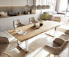 Dining Table Olympus Live Edge 260cm Oak Wood Natural Square Frame Slim Steel 32mm Top