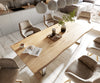 Dining Table Olympus Live Edge Oak Wood Natural Square Frame Slim Steel 160-300cm