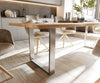 Dining Table Olympus Live Edge Oak Wood Natural Square Frame Slim Steel 160-300cm