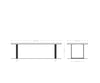 Dining Table Olympus Live Edge 260cm Oak Wood Natural Square Frame Slim Steel 32mm Top