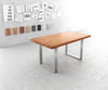 Dining Table Olympus Live Edge Acacia Wood Natural Square Frame Slim Steel 140-300cm