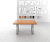 Dining Table Olympus Live Edge 160cm Acacia Wood Natural Square Frame Slim Steel 55mm Top