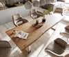 Dining Table Olympus Live Edge Acacia Wood Natural Square Frame Slim Steel 140-300cm