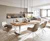 Dining Table Olympus Live Edge Acacia Wood Natural Square Frame Slim Steel 140-300cm