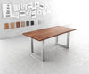 Dining Table Olympus Live Edge Acacia Wood Brown Square Frame Steel 140-300cm