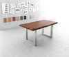 Dining Table Olympus Live Edge Acacia Wood Brown Square Frame Steel 140-300cm