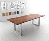 Dining Table Olympus Live Edge Acacia Wood Brown Square Frame Steel 140-300cm