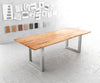 Dining Table Olympus Live Edge Acacia Wood Natural Square Frame Steel 140-300cm