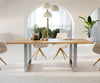 Dining Table Olympus Live Edge 200cm Oak Wood Natural Square Frame Steel 32mm Top