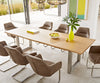 Dining Table Olympus Live Edge Oak Wood Natural Square Frame Steel 160-300cm
