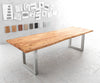 Dining Table Olympus Live Edge Acacia Wood Natural Square Frame Steel 140-300cm