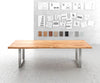 Dining Table Olympus Live Edge 280cm Acacia Wood Natural Square Frame Steel 55mm Top