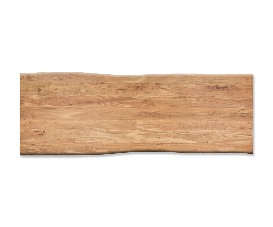 Dining Table Olympus Live Edge 280cm Acacia Wood Natural Square Frame Steel 55mm Top