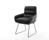 Dining Chair Abelia Natural Leather Black Sled Base Black