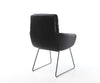 Dining Chair Abelia Natural Leather Black Sled Base Black