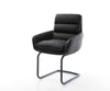 Dining Chair Abelia Natural Leather Black Cantilever Round Base Black