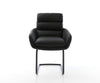 Dining Chair Abelia Natural Leather Black Cantilever Round Base Black
