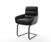 Dining Chair Abelia Natural Leather Black Cantilever Flat Base Black