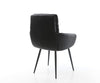 Dining Chair Abelia Natural Leather Black 4 Legs Base Black