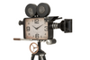 Standing Clock Retro Camera On Tripod Iron Black