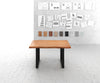 Dining Table Olympus Live Edge 140cm Acacia Wood Natural Square Frame Slim Black 55mm Top