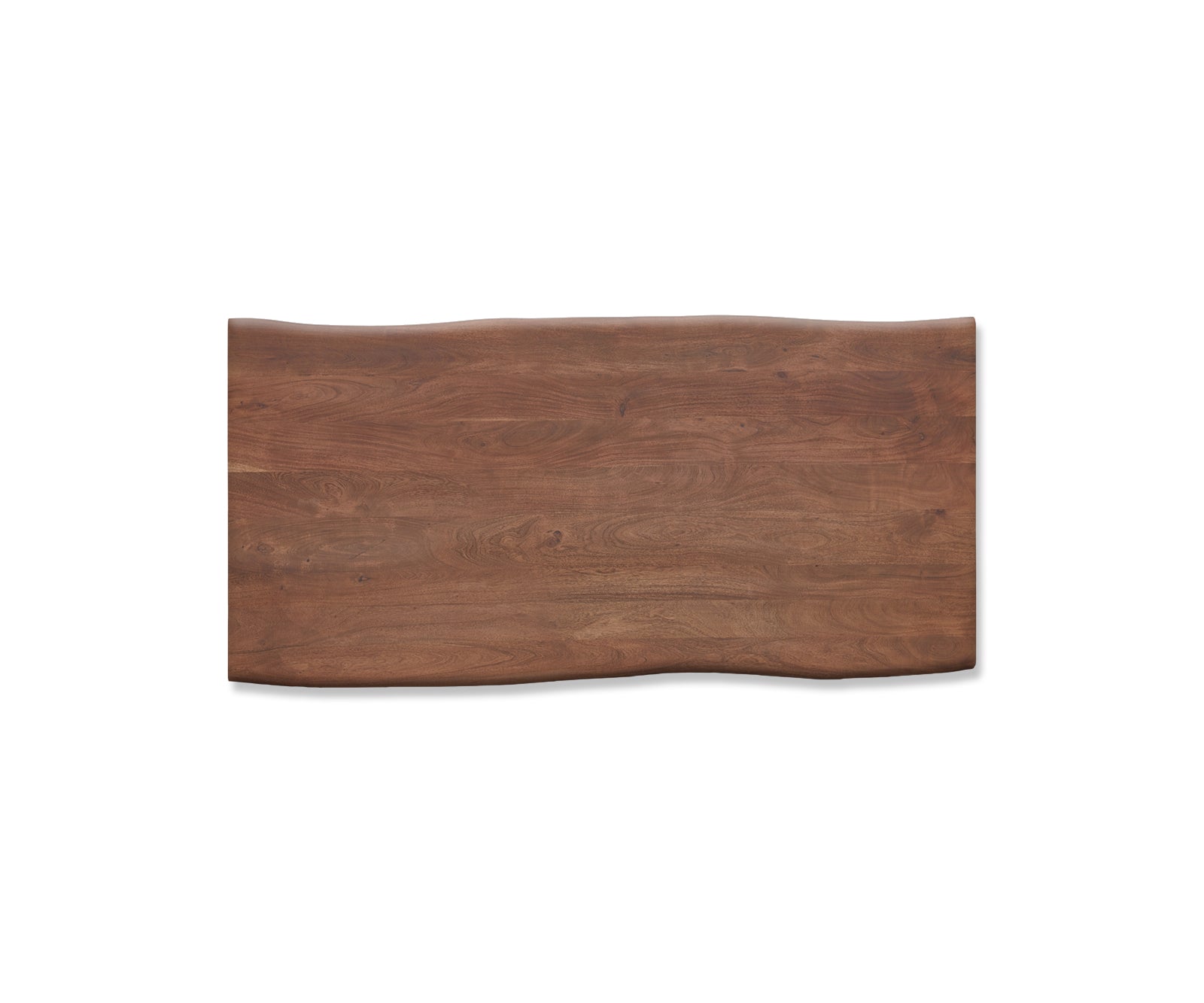 Dining Table Olympus Live Edge 200cm Acacia Wood Brown Square Frame Slim Black 55mm Top