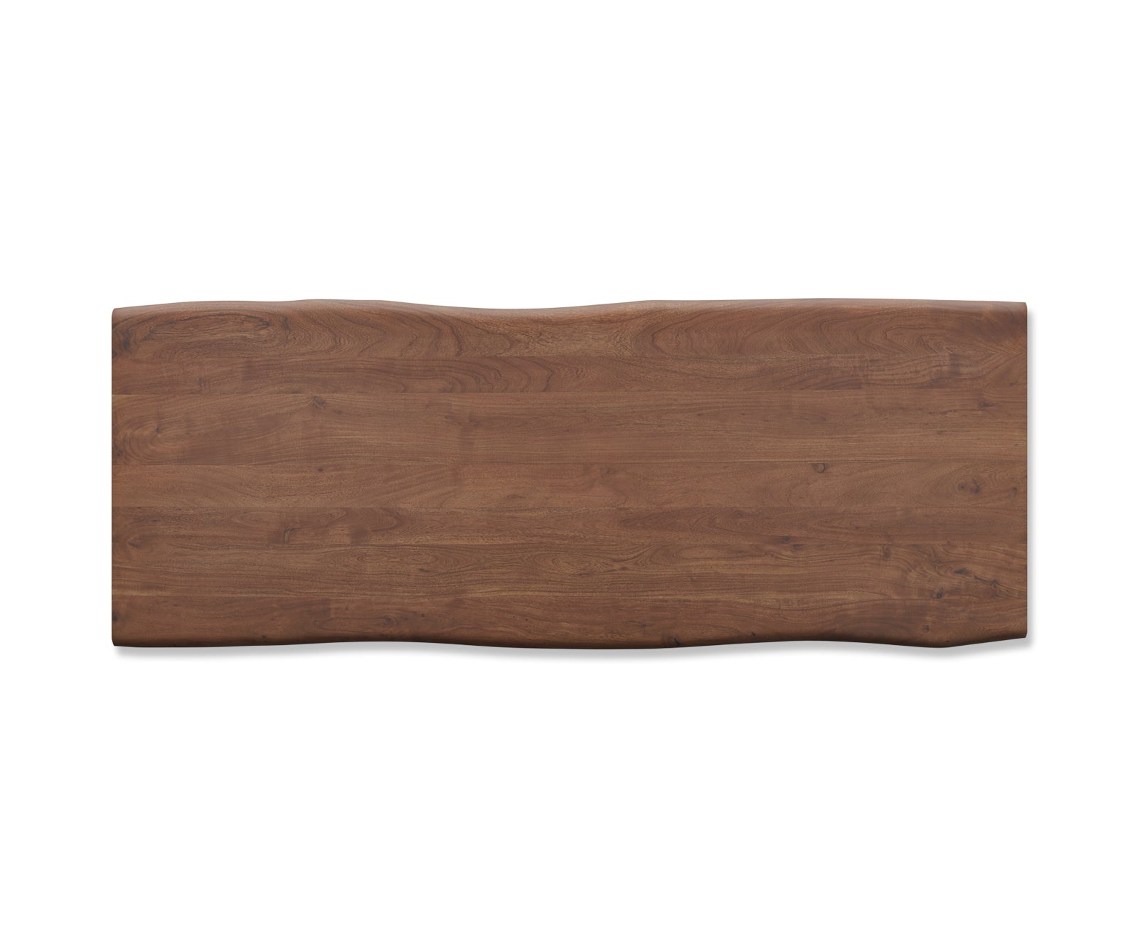 Dining Table Olympus Live Edge 260cm Acacia Wood Brown Square Frame Slim Black 55mm Top