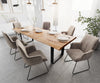 Dining Table Olympus Live Edge 260cm Acacia Wood Natural Square Frame Slim Black 55mm Top