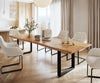 Dining Table Olympus Live Edge Acacia Wood Natural Square Frame Slim Black 140-300cm