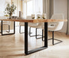 Dining Table Olympus Live Edge 300cm Acacia Wood Natural Square Frame Slim Black 55mm Top