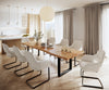 Dining Table Olympus Live Edge 300cm Acacia Wood Natural Square Frame Slim Black 55mm Top