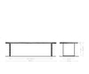 Dining Table Olympus Live Edge 300cm Acacia Wood Brown Square Frame Slim Black 55mm Top