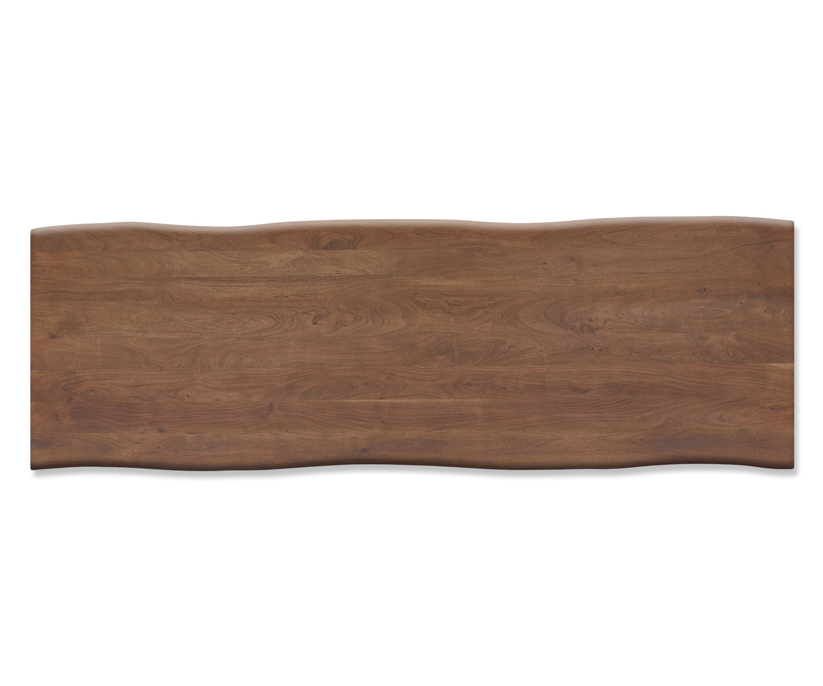 Dining Table Olympus Live Edge 300cm Acacia Wood Brown Square Frame Slim Black 55mm Top