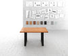 Dining Table Olympus Live Edge 140cm Acacia Wood Natural Square Frame Slim Black 35mm Top