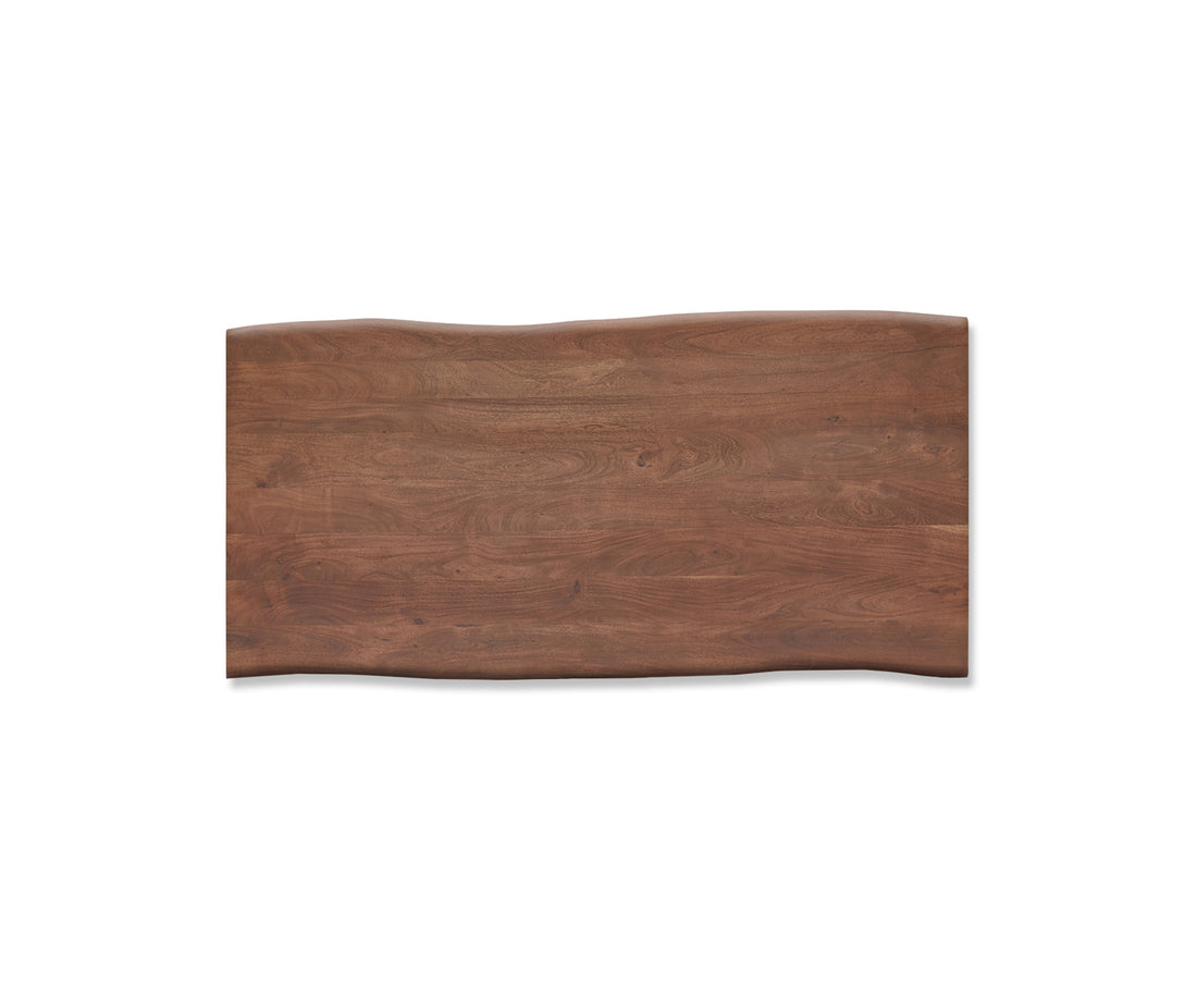 Dining Table Olympus Live-Edge 200x100cm Acacia Wood Brown Square Frame Slim Black