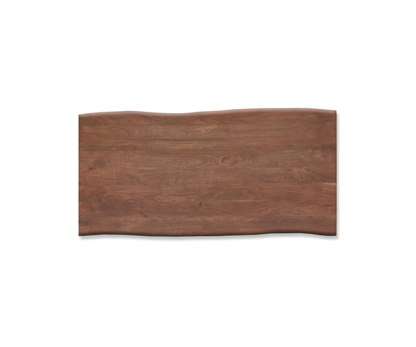 Dining Table Olympus Live-Edge 200x100cm Acacia Wood Brown Square Frame Slim Black