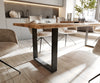 Dining Table Olympus Live Edge Acacia Wood Natural Square Frame Slim Black 140-300cm