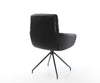 Dining Chair Abelia Natural Leather Black Cross Conical Base Black 180° Swivel