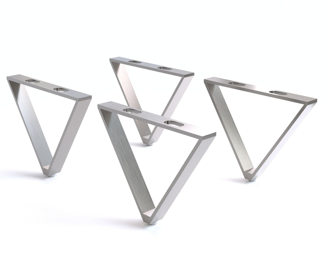 Leg Set V-Shape 15cm Metal Silver