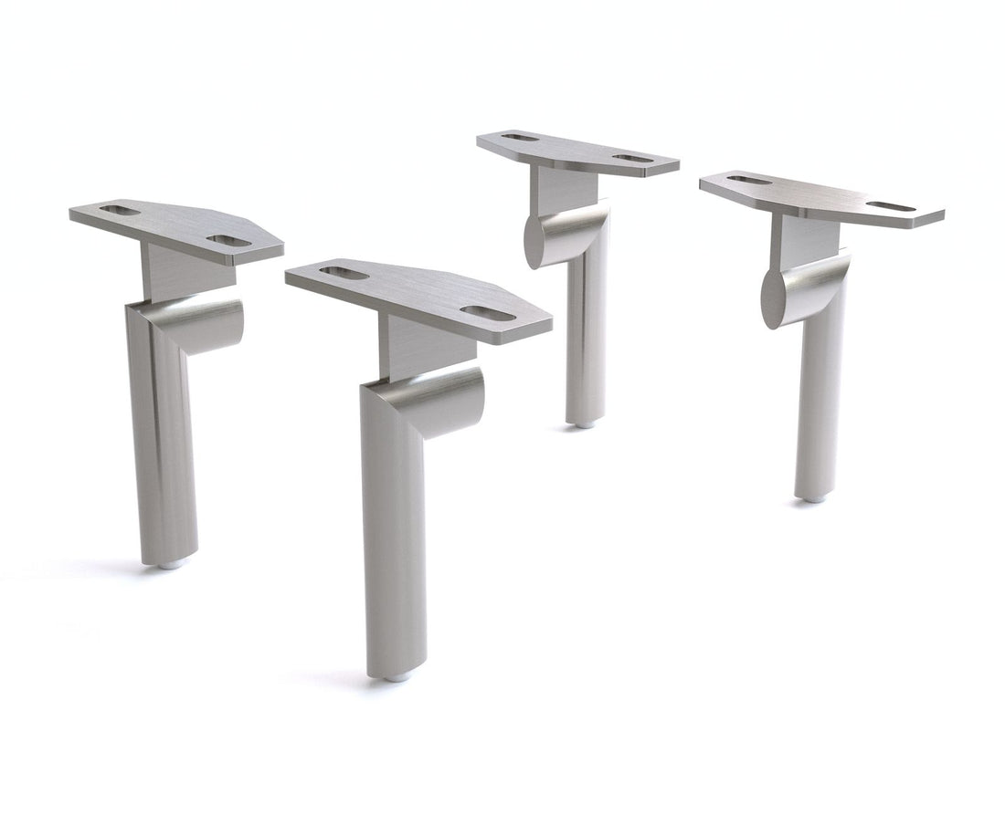 Leg Set Oval 15cm Metal Silver