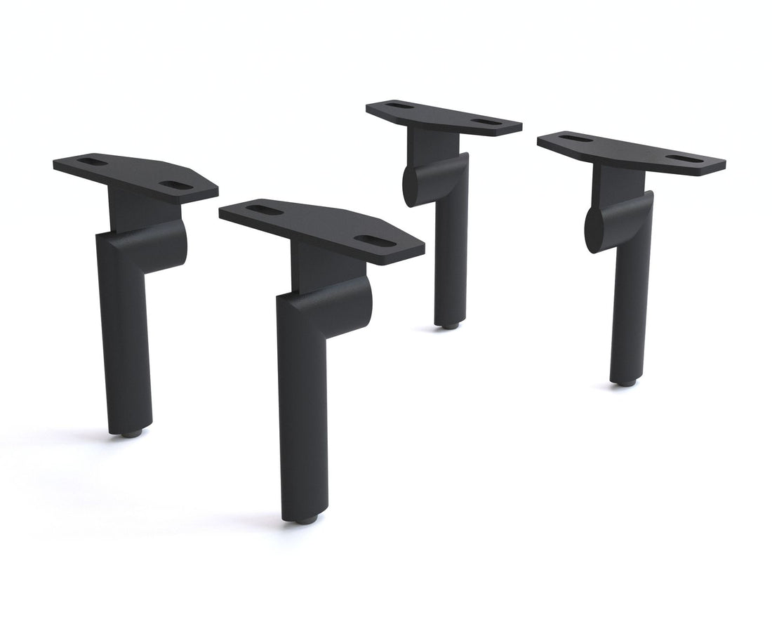 Leg Set Oval 15cm Metal Black