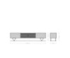 TV Stand Kayu 200cm 2 Doors 2 Compartments Acacia Wood Natural V-Feet Silver