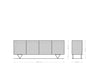 Sideboard Kayu 200cm 4 Doors Acacia Wood Natural V-Feet Silver