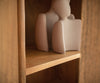 Display Cabinet Kayu 55x180cm Acacia Wood Natural 1 Door V-Feet Silver