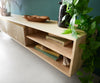 Floating TV Stand Budaya 220cm 3 Doors 2 Compartments Mango Wood Natural